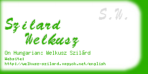 szilard welkusz business card