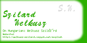 szilard welkusz business card